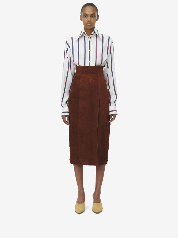 ALEXANDER MCQUEEN - Suede Pencil Skirt - Item 817925Q5AOR212